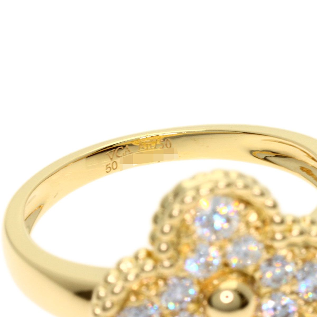 Van Cleef & Arpels Vintage Alhambra Diamond 50 Ring 18K Yellow Gold — view 5