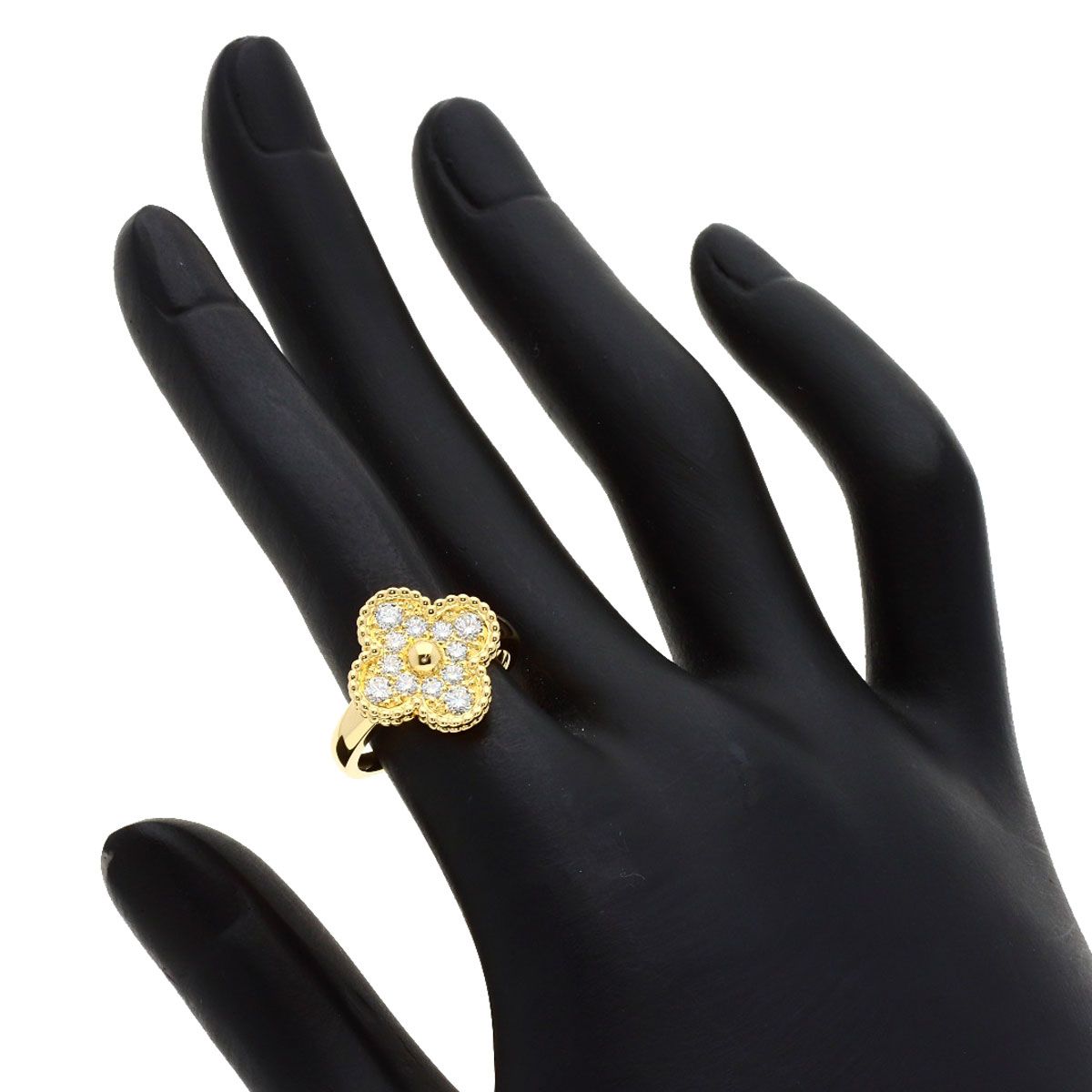 Van Cleef & Arpels Vintage Alhambra Diamond 50 Ring 18K Yellow Gold — view 6