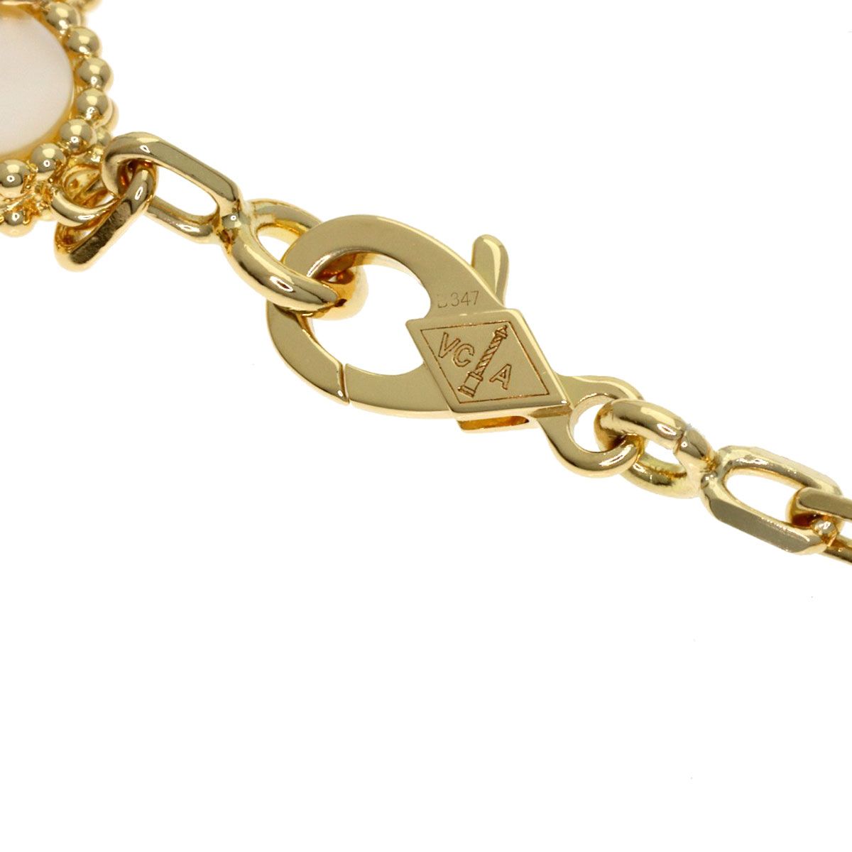 Van Cleef & Arpels Vintage Alhambra Shell Bracelet 18K Yellow Gold — view 4