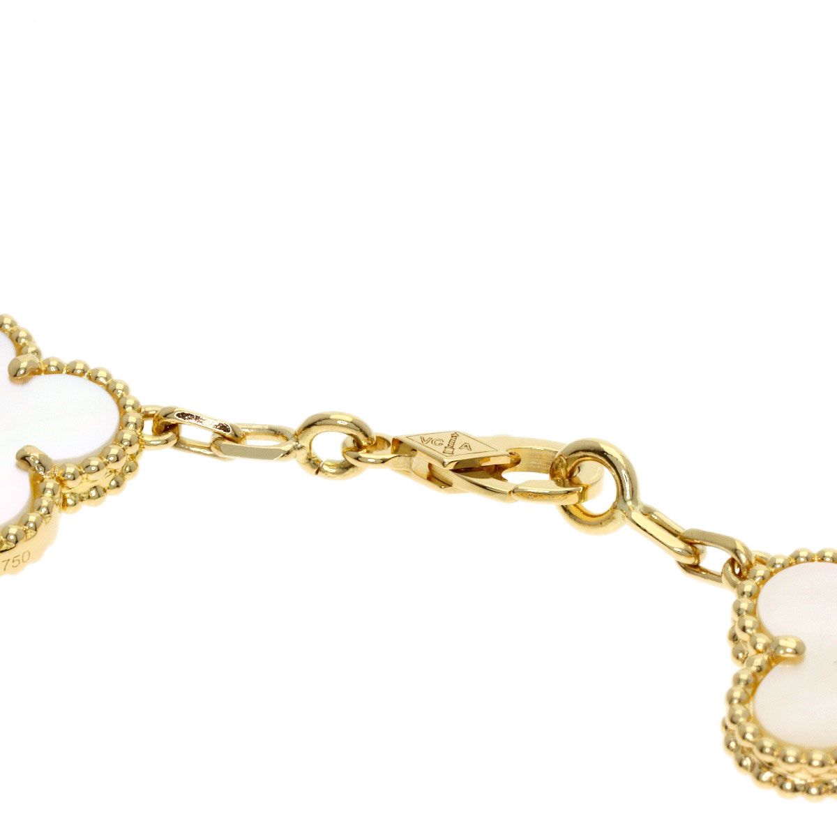 Van Cleef & Arpels Vintage Alhambra Shell Bracelet 18K Yellow Gold — view 3
