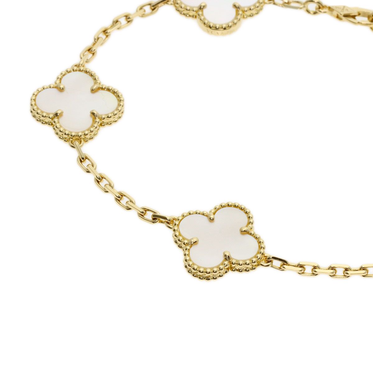 Van Cleef & Arpels Vintage Alhambra Shell Bracelet 18K Yellow Gold — view 2