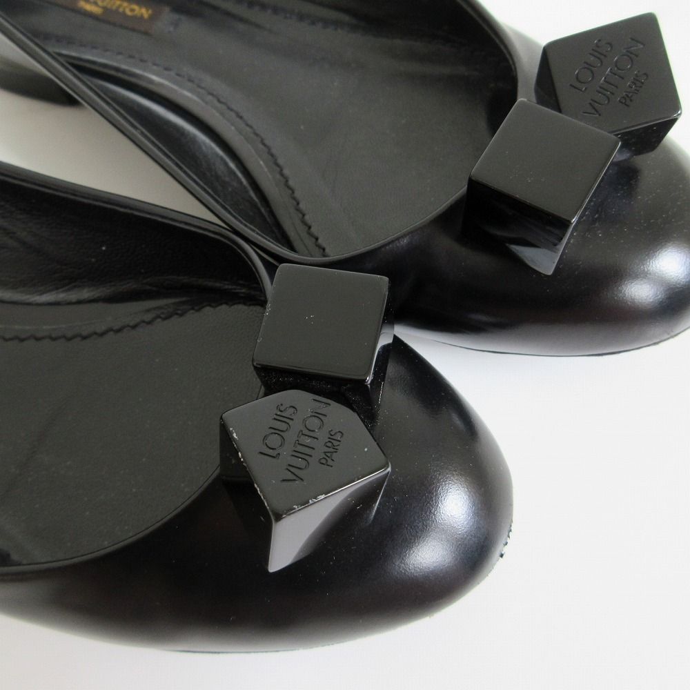Louis Vuitton Pumps Leather Cube Dice Flat Shoes Black 2 1 34 — view 7