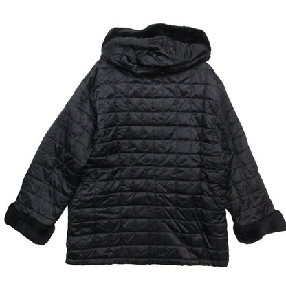 Dolce & Gabbana Coat J&ans Logo Print Fleece Hood Quilted Black MM — view 2
