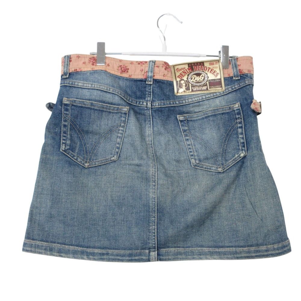 Dolce & Gabbana Mini Skirt D&G Y2k Liberty Pattern Contrast Aja Star Denim Blue — view 2