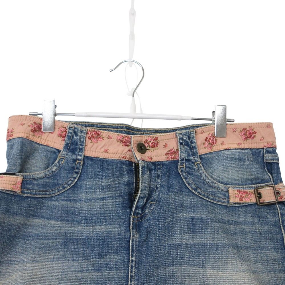 Dolce & Gabbana Mini Skirt D&G Y2k Liberty Pattern Contrast Aja Star Denim Blue — view 3