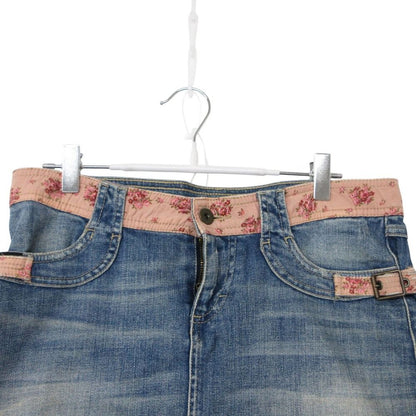Dolce & Gabbana Mini Skirt D&G Y2k Liberty Pattern Contrast Aja Star Denim Blue — view 3