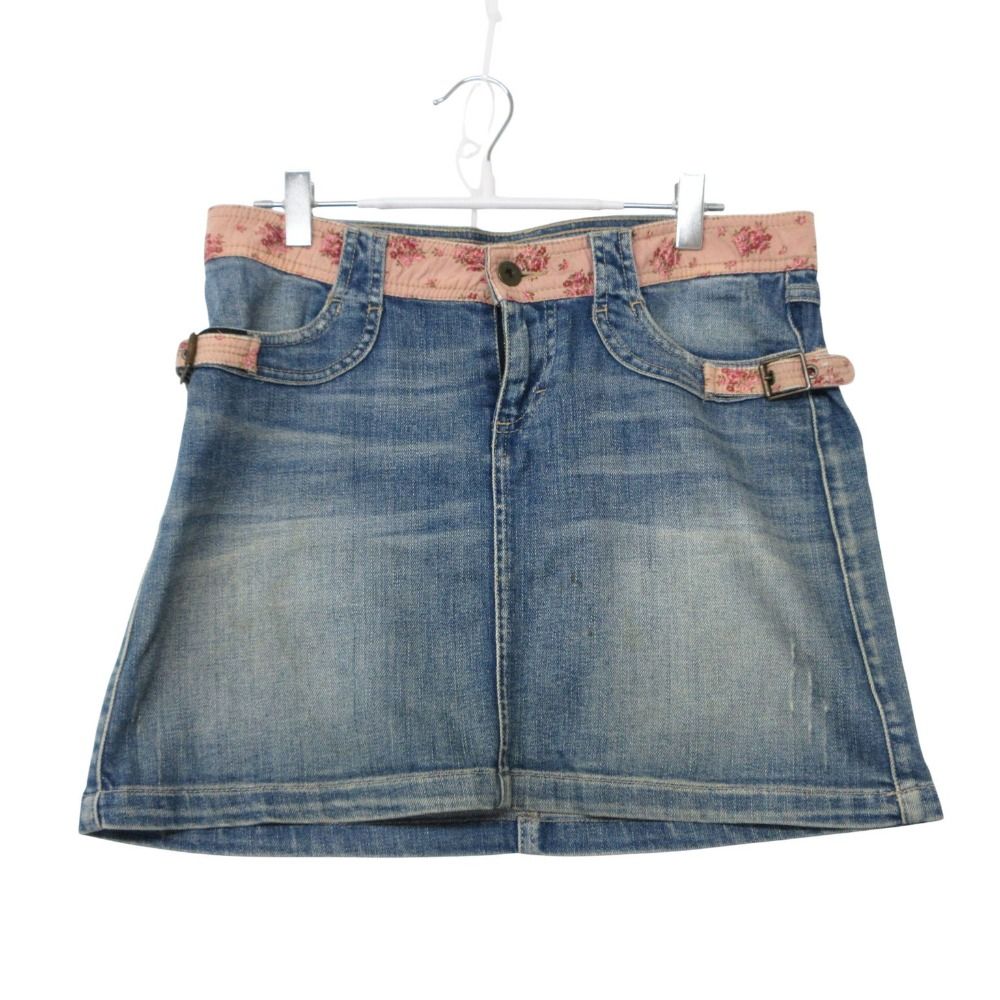 Dolce & Gabbana Mini Skirt D&G Y2k Liberty Pattern Contrast Aja Star Denim Blue
