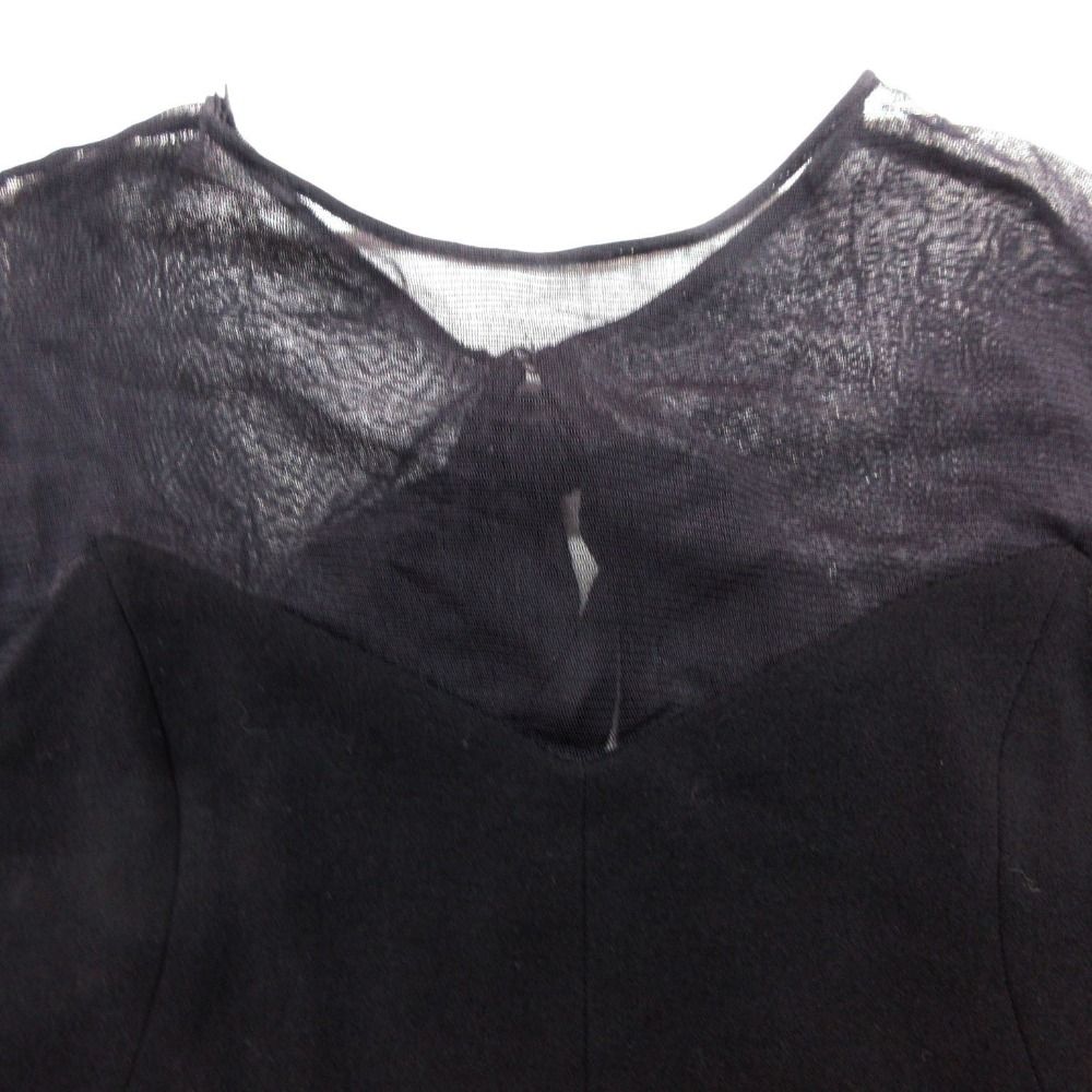 Dolce & Gabbana Dress Thistle Docking Long Sleeve Bare Top Back Ribbon Black — view 3