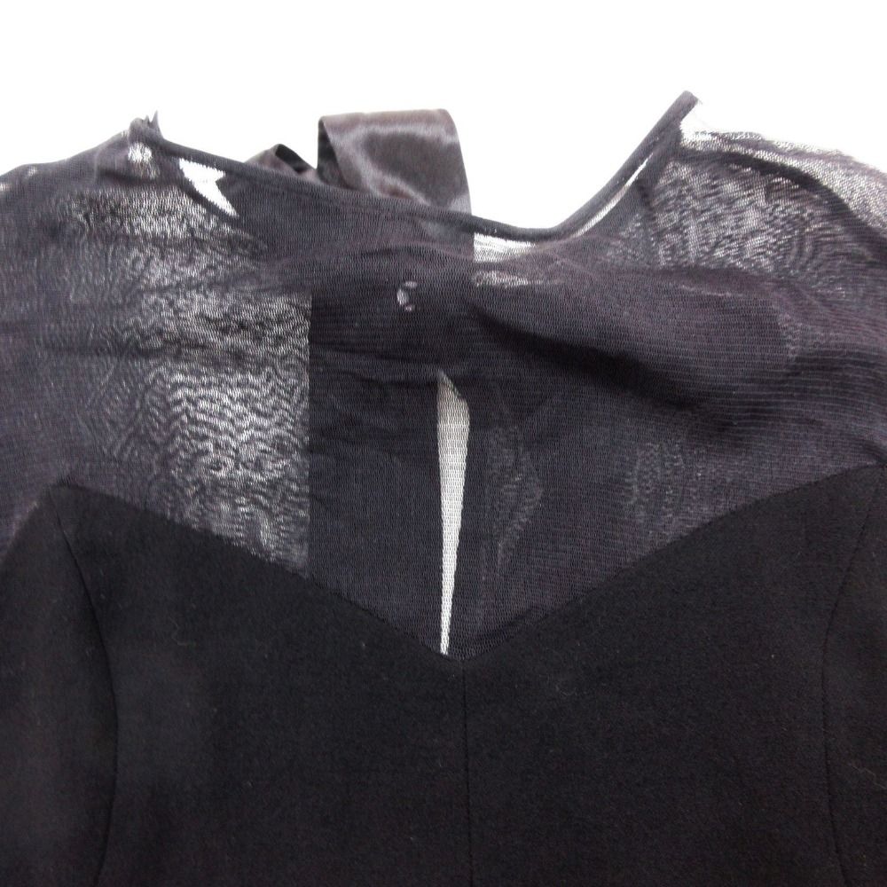 Dolce & Gabbana Dress Thistle Docking Long Sleeve Bare Top Back Ribbon Black — view 5
