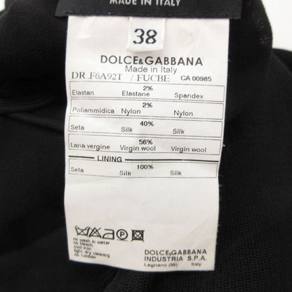 Dolce & Gabbana Dress Thistle Docking Long Sleeve Bare Top Back Ribbon Black — view 7
