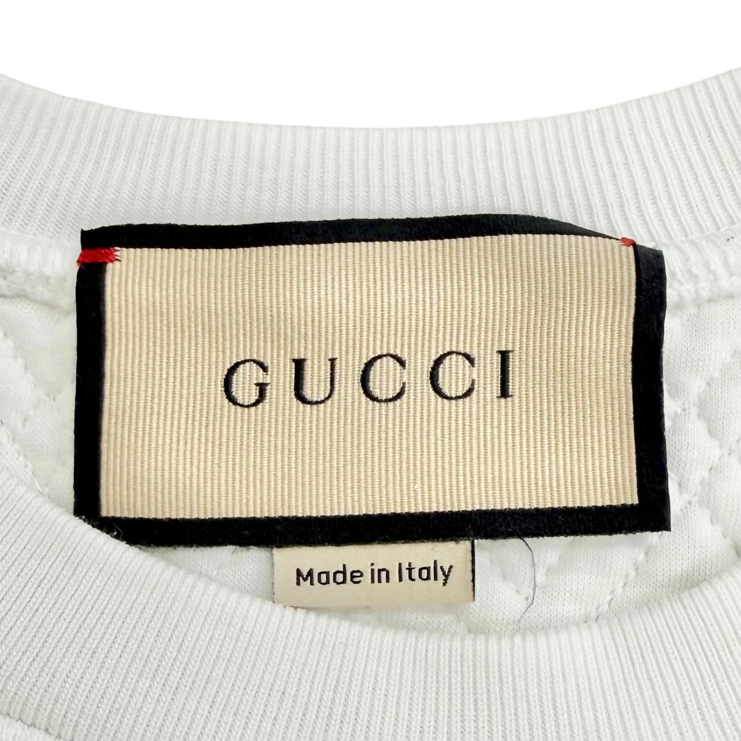 Gucci 100% Cotton Logo Quilted Sweatshirt White Pink — view 8