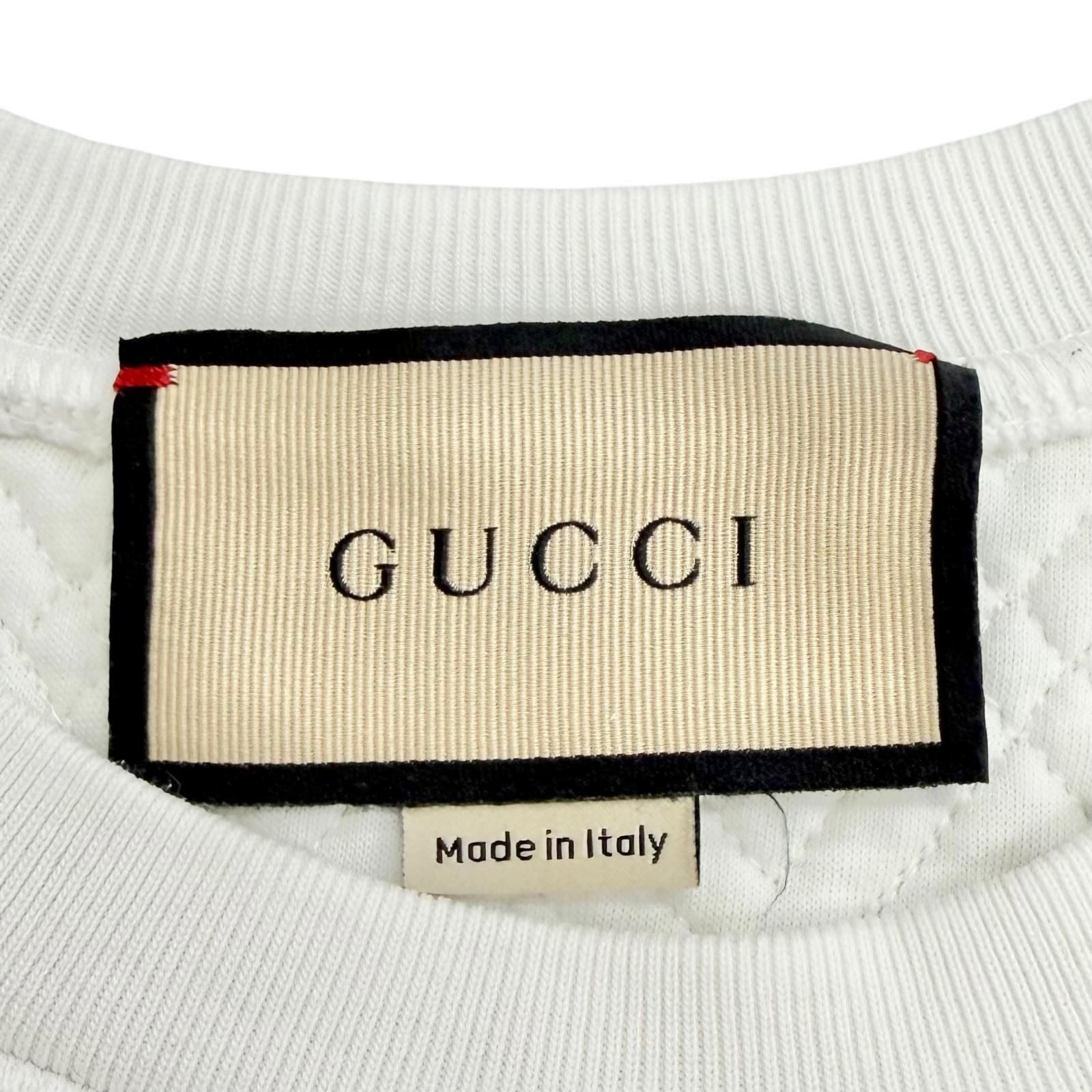 Gucci 100% Cotton Logo Quilted Sweatshirt White Pink — view 8