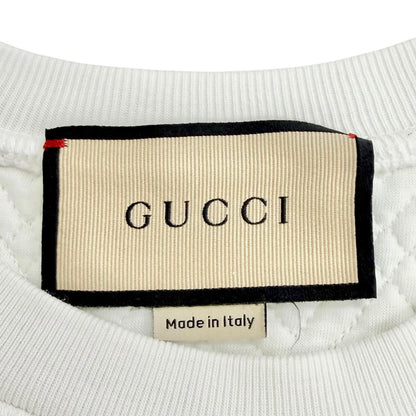 Gucci 100% Cotton Logo Quilted Sweatshirt White Pink — view 8