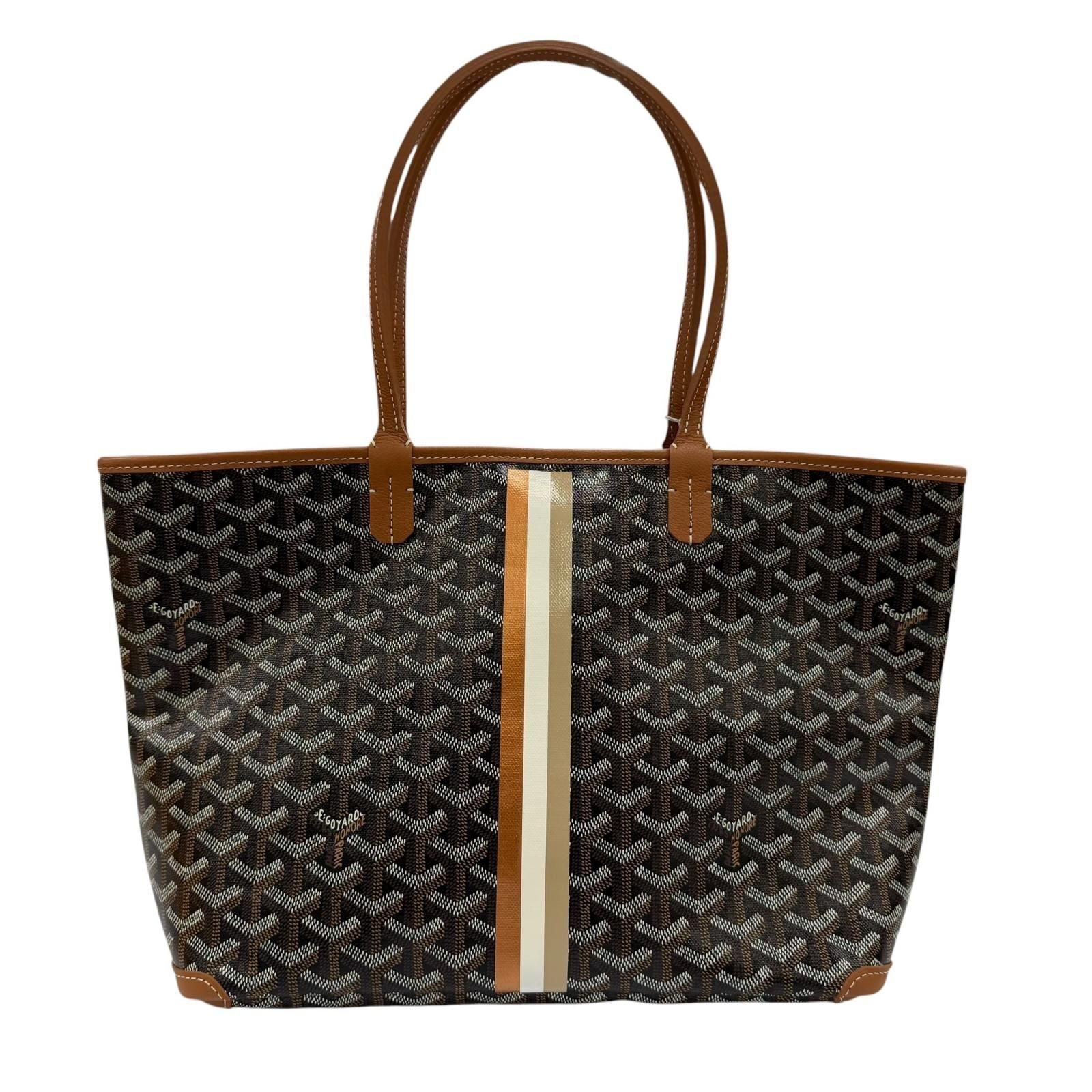Goyard Artois PM Ma Cage Tote Bag in Canvas Leather Brown