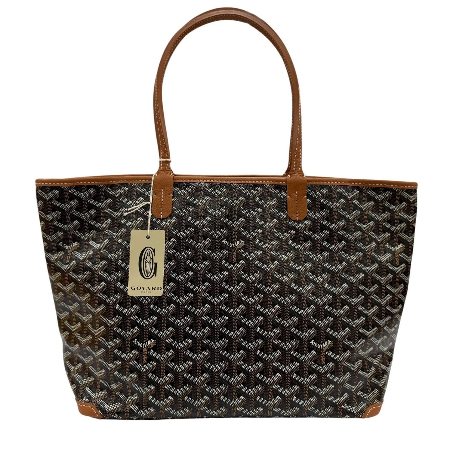 Goyard Artois PM Ma Cage Tote Bag in Canvas Leather Brown — view 3