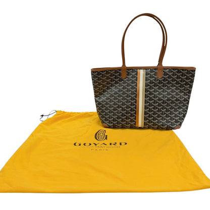 Goyard Artois PM Ma Cage Tote Bag in Canvas Leather Brown — view 2