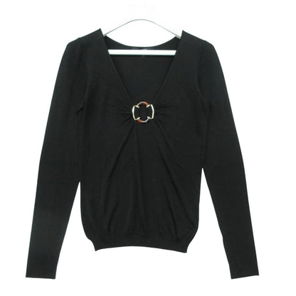 Gucci Top Front Motif Long Sleeve Stretch Black