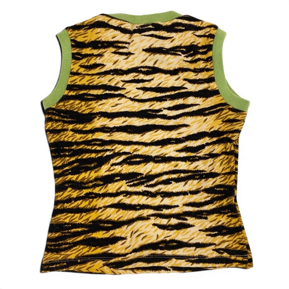 Dolce & Gabbana Sleeveless Knit Sweater Animal Print Rib Neck 24 38 Multicolor — view 3