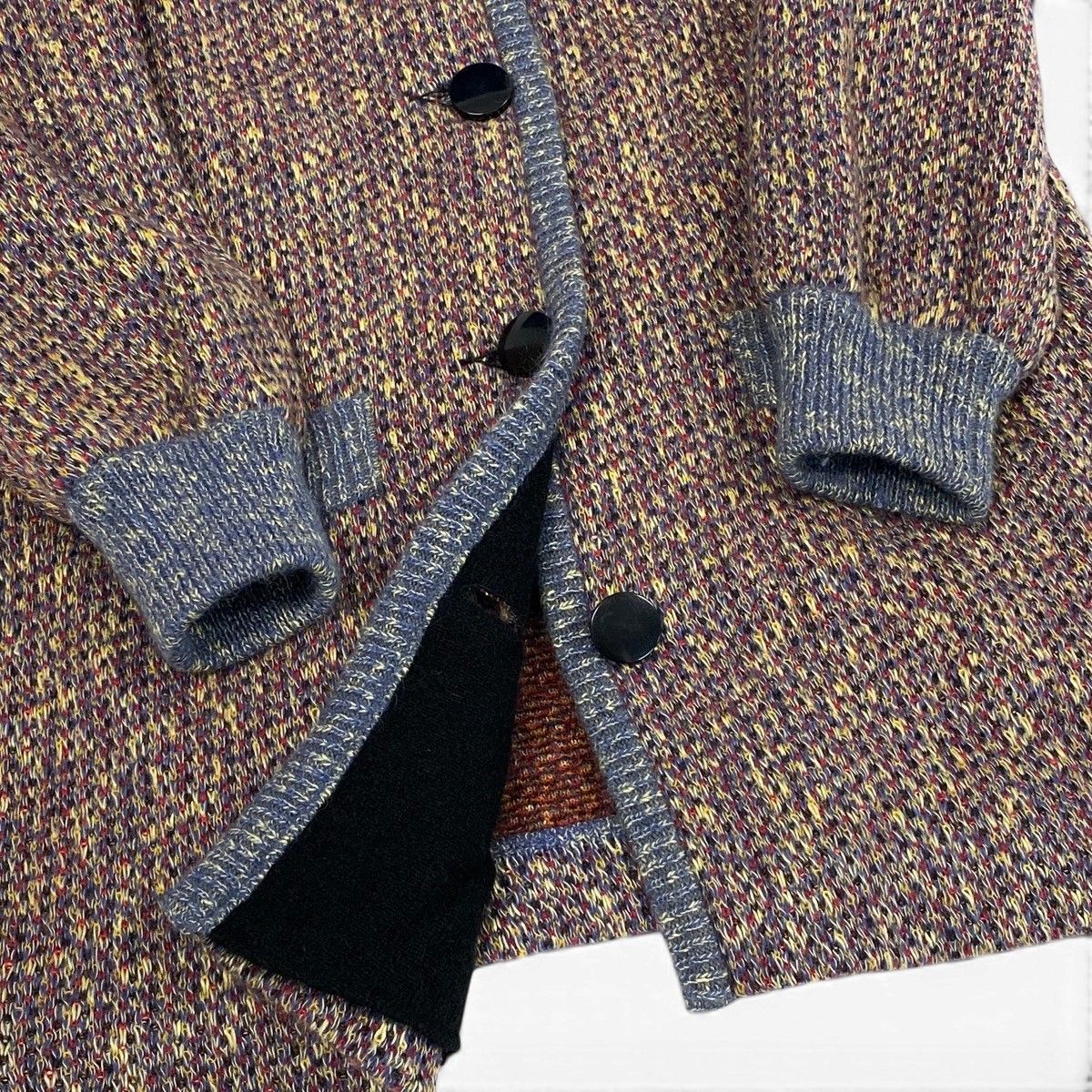 Saint Laurent Long Knit Coat Mixed Mohair Blend M Multicolor — view 6