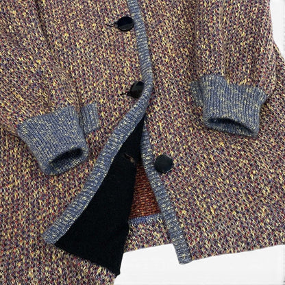 Saint Laurent Long Knit Coat Mixed Mohair Blend M Multicolor — view 6