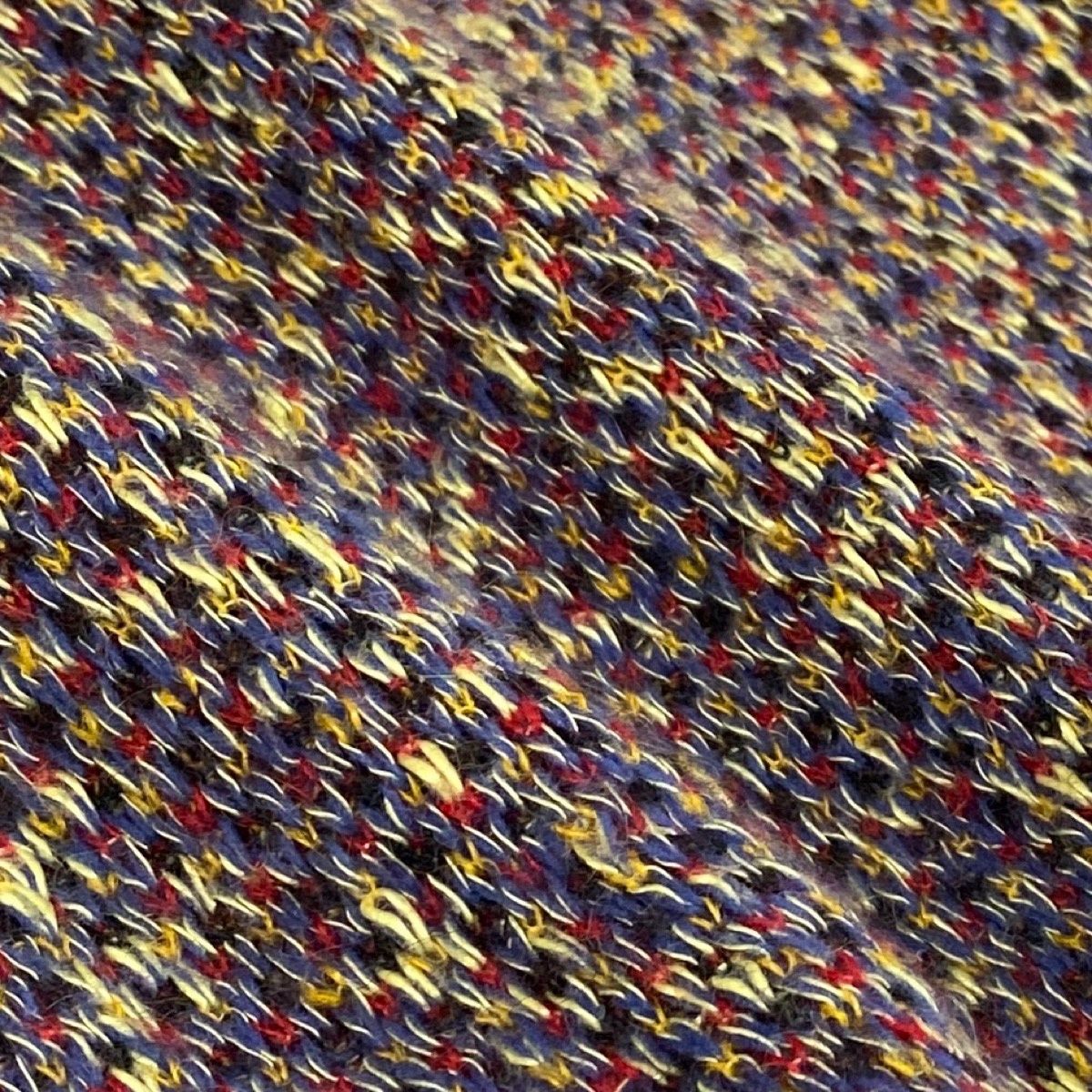 Saint Laurent Long Knit Coat Mixed Mohair Blend M Multicolor — view 7