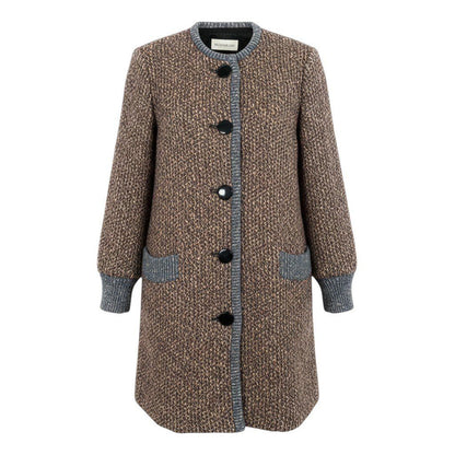 Saint Laurent Long Knit Coat Mixed Mohair Blend M Multicolor