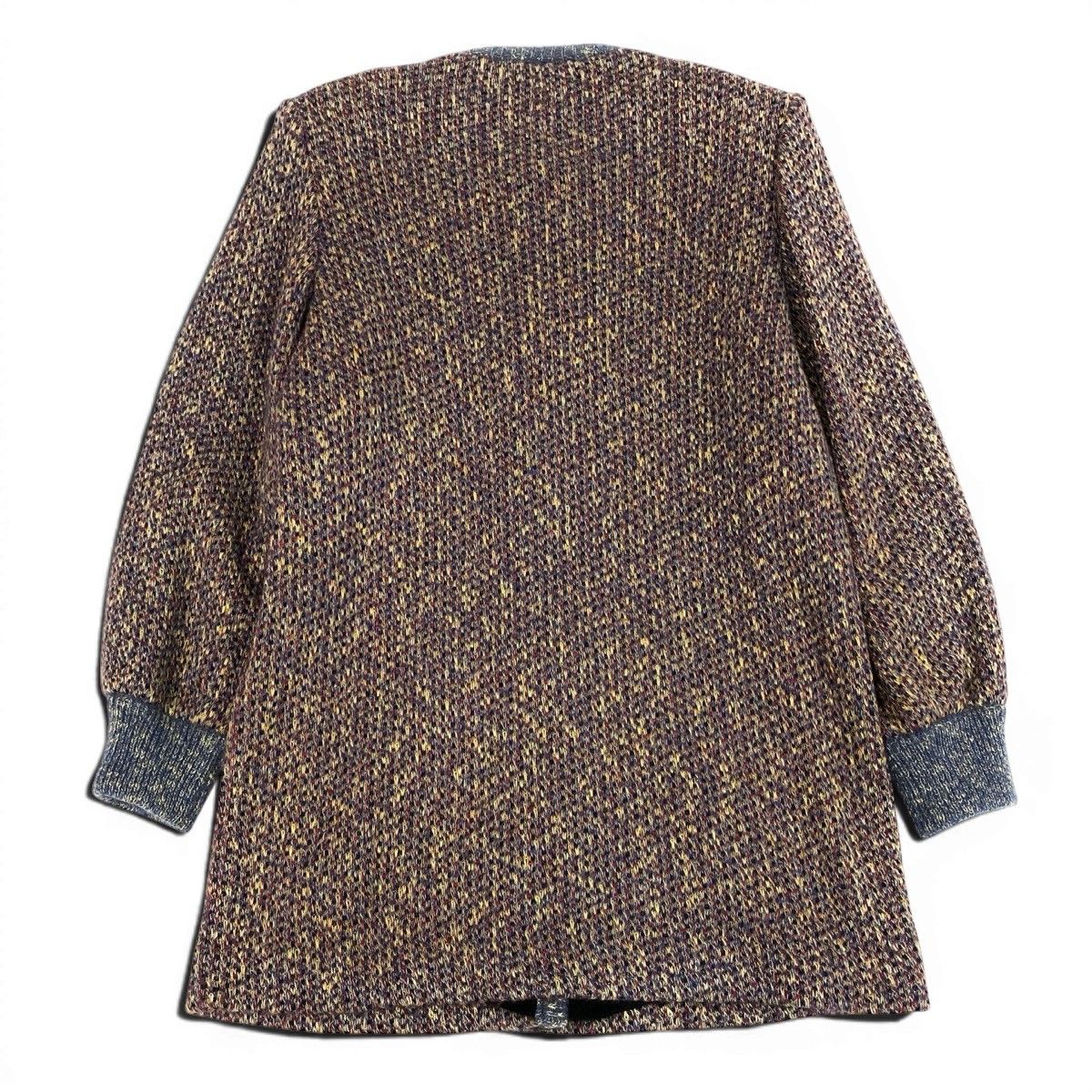 Saint Laurent Long Knit Coat Mixed Mohair Blend M Multicolor — view 3