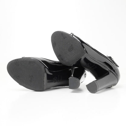 Chanel 12P Chaus Ouvertes Pumps C CC Logo Patent Heel 35.5 — view 5