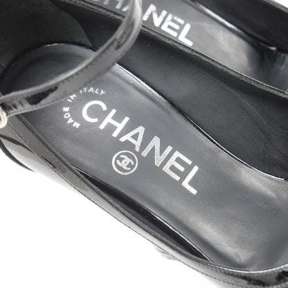 Chanel 12P Chaus Ouvertes Pumps C CC Logo Patent Heel 35.5 — view 7