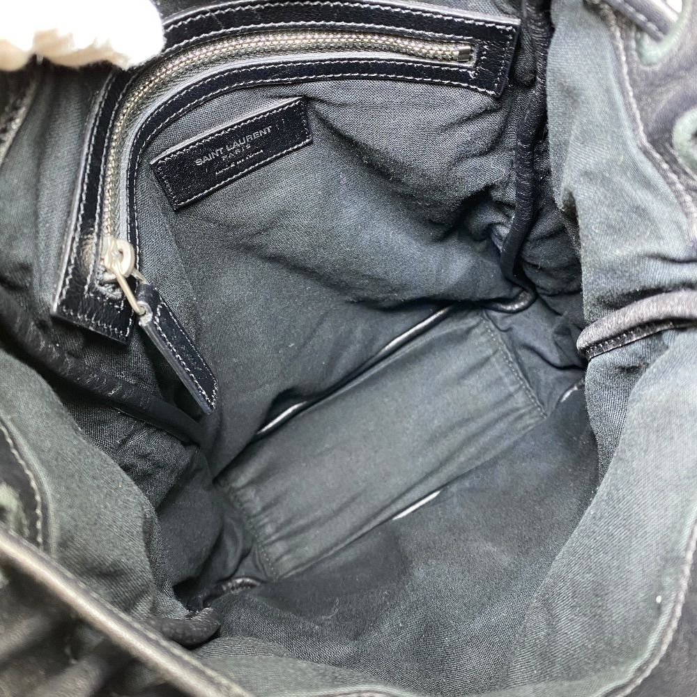Saint Laurent Festival Tapestry Backpack Canvas Leather Black Multicolor Fine — view 6