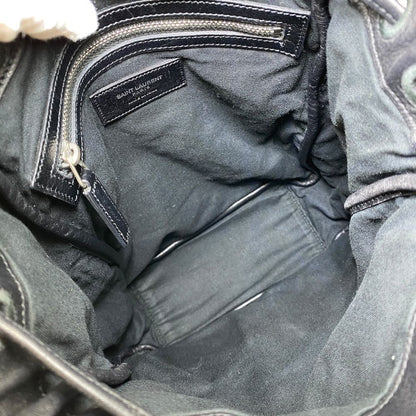 Saint Laurent Festival Tapestry Backpack Canvas Leather Black Multicolor Fine — view 6