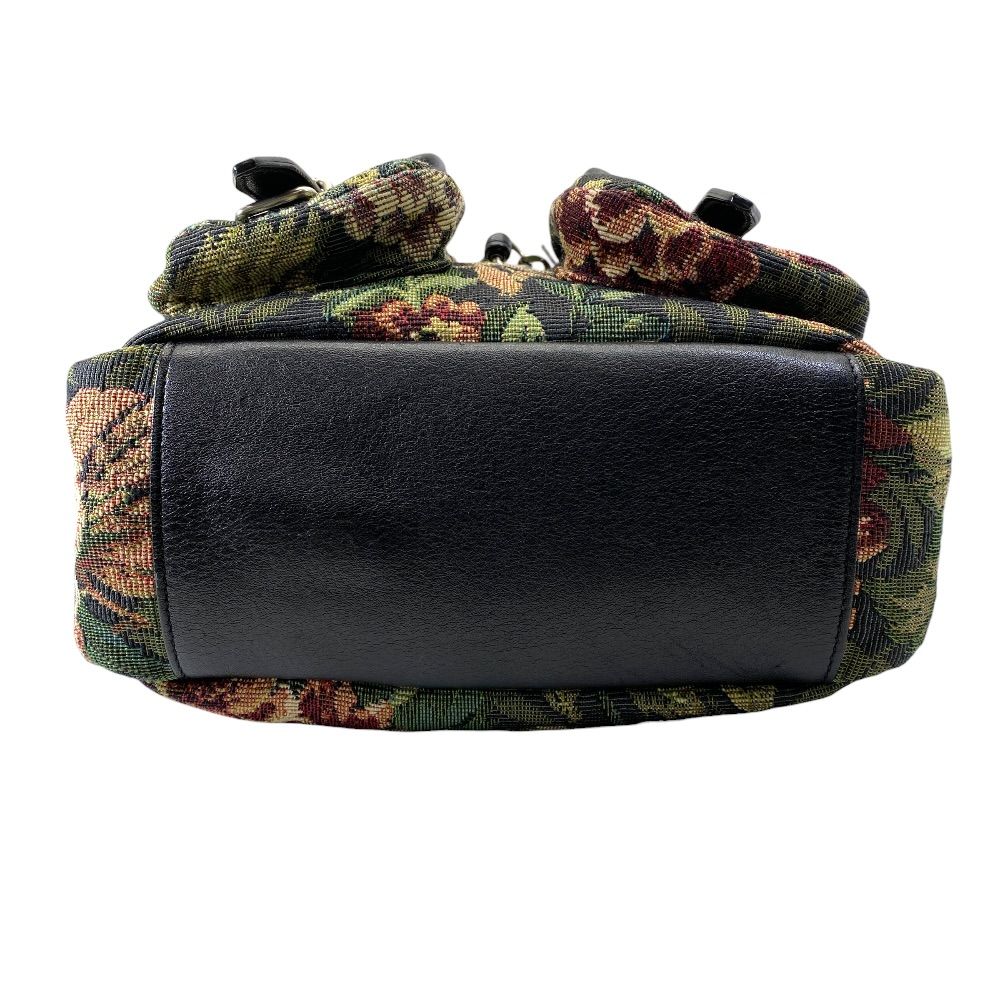 Saint Laurent Festival Tapestry Backpack Canvas Leather Black Multicolor Fine — view 3
