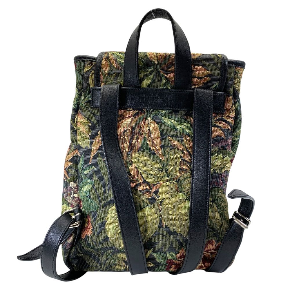 Saint Laurent Festival Tapestry Backpack Canvas Leather Black Multicolor Fine — view 2