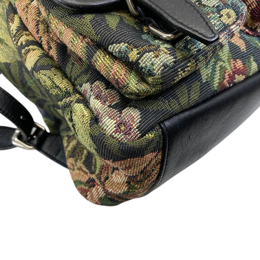 Saint Laurent Festival Tapestry Backpack Canvas Leather Black Multicolor Fine — view 5