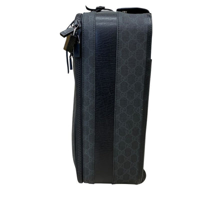 Gucci GG Supreme Travel Bag Carry Case Trolley Leather Black Gray Fine Daily — view 2
