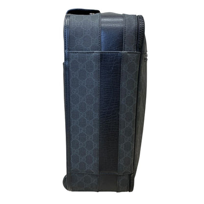 Gucci GG Supreme Travel Bag Carry Case Trolley Leather Black Gray Fine Daily — view 4