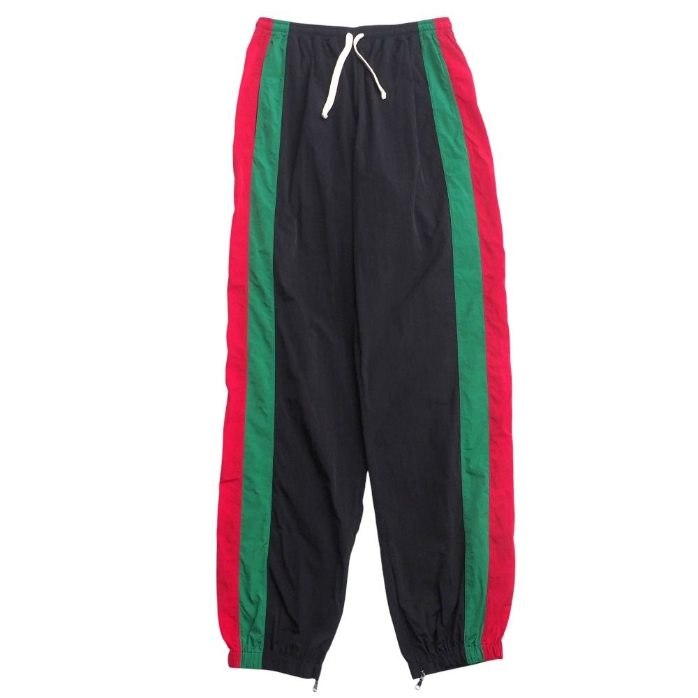 Gucci Oversize Nylon Track Pants S Side Line Web GG Logo Patch