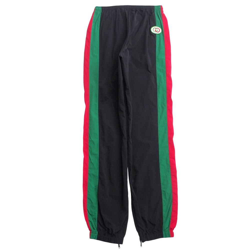 Gucci Oversize Nylon Track Pants S Side Line Web GG Logo Patch — view 2