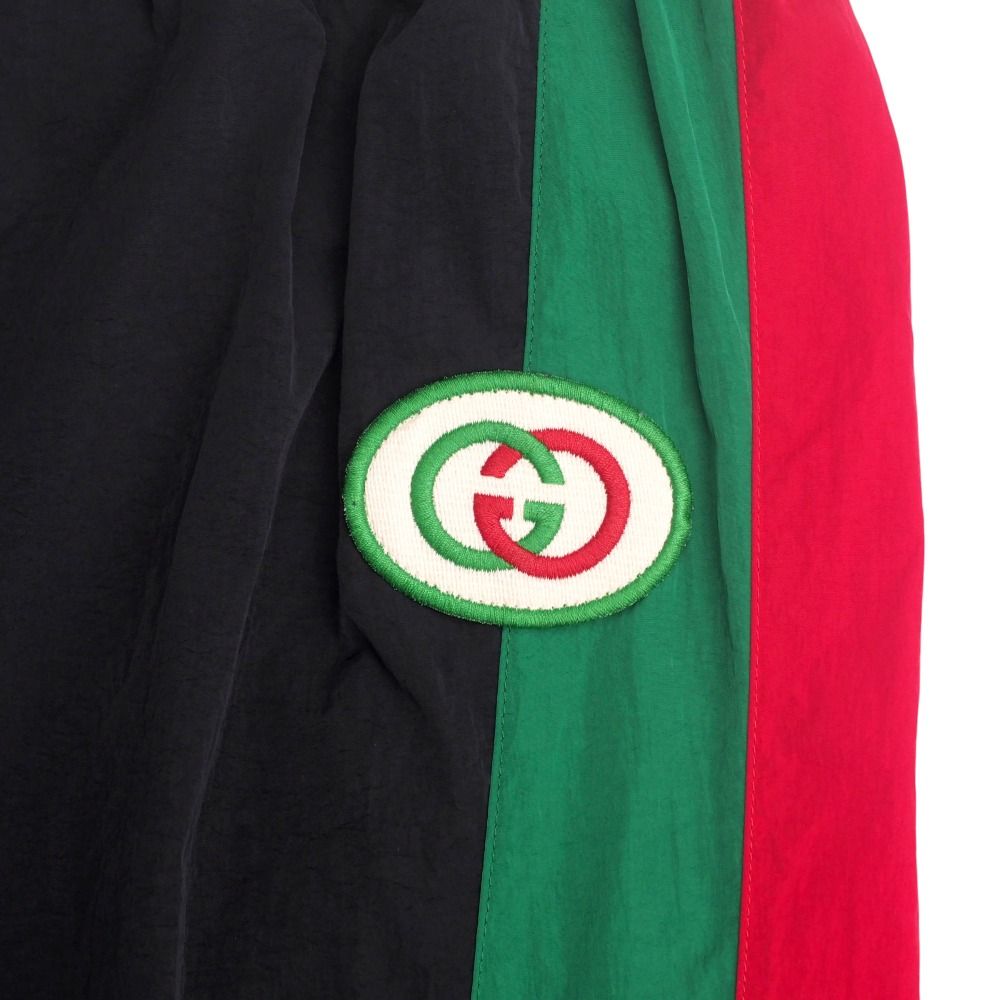 Gucci Oversize Nylon Track Pants S Side Line Web GG Logo Patch — view 5