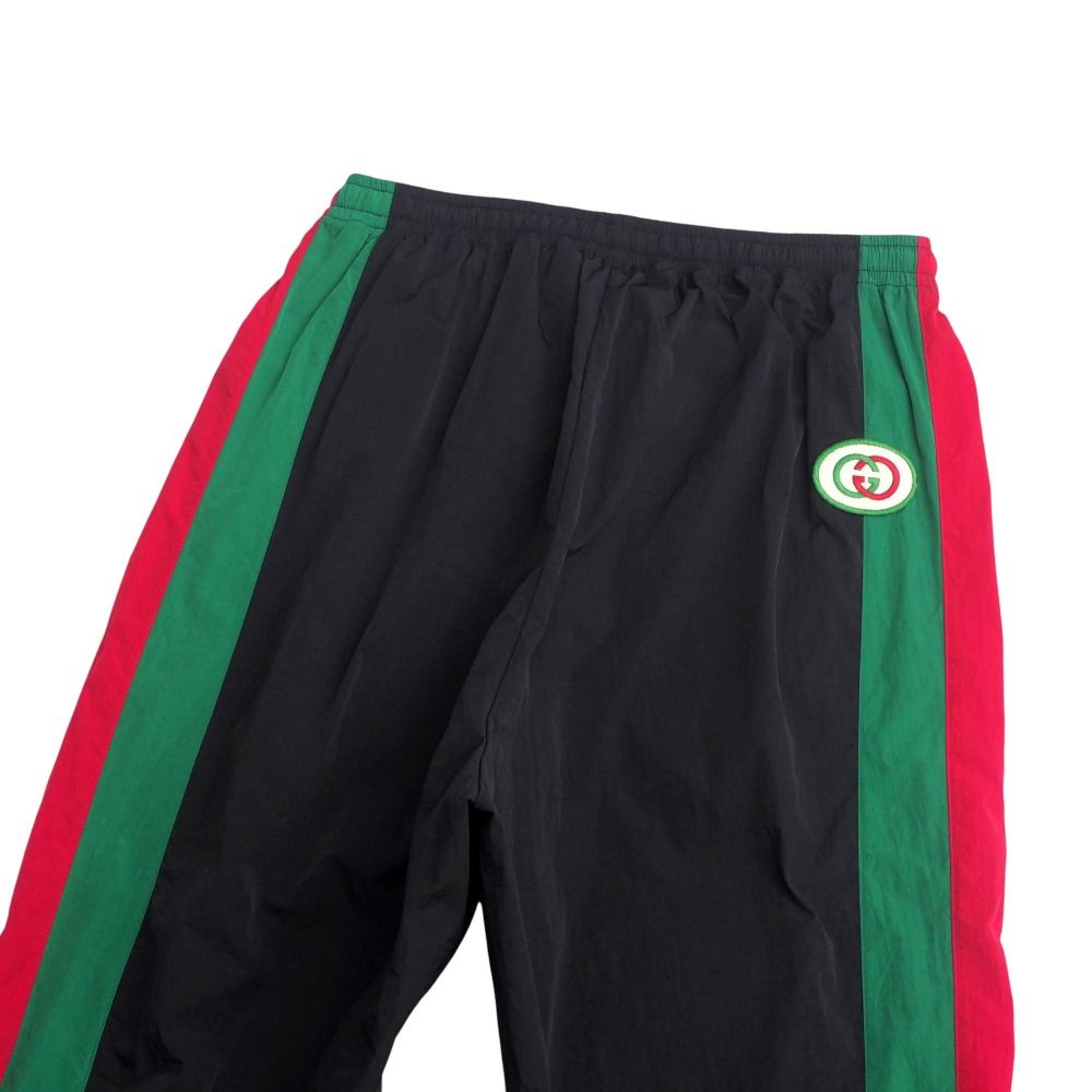 Gucci Oversize Nylon Track Pants S Side Line Web GG Logo Patch — view 4