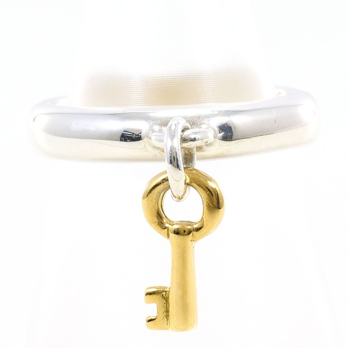 Tiffany & Co Key 18K Yellow Gold 925 Sterling Silver Ring