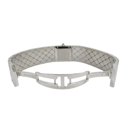 Chanel Watch Quilted Quartz Stainless Steel Silver Black Square — view 4
