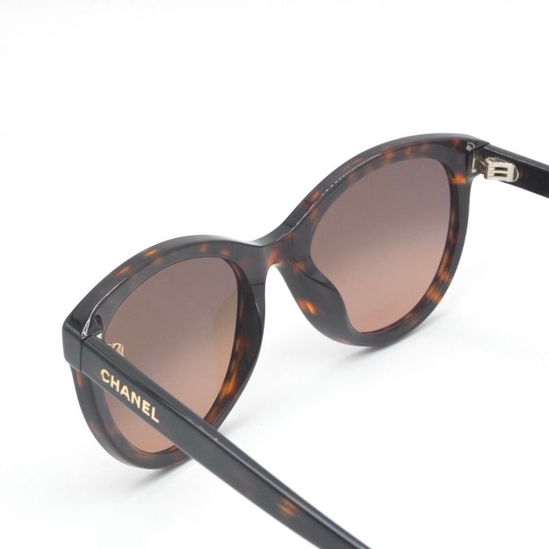 Chanel Sunglasses Brown Gold CC Logo Eyewear — view 5