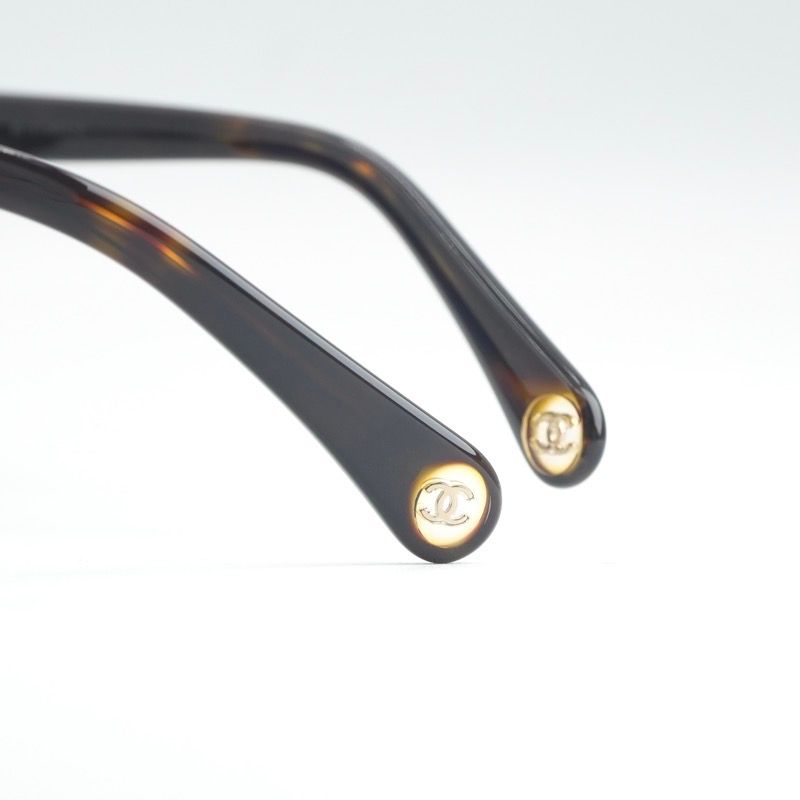 Chanel Sunglasses Brown Gold CC Logo Eyewear — view 6