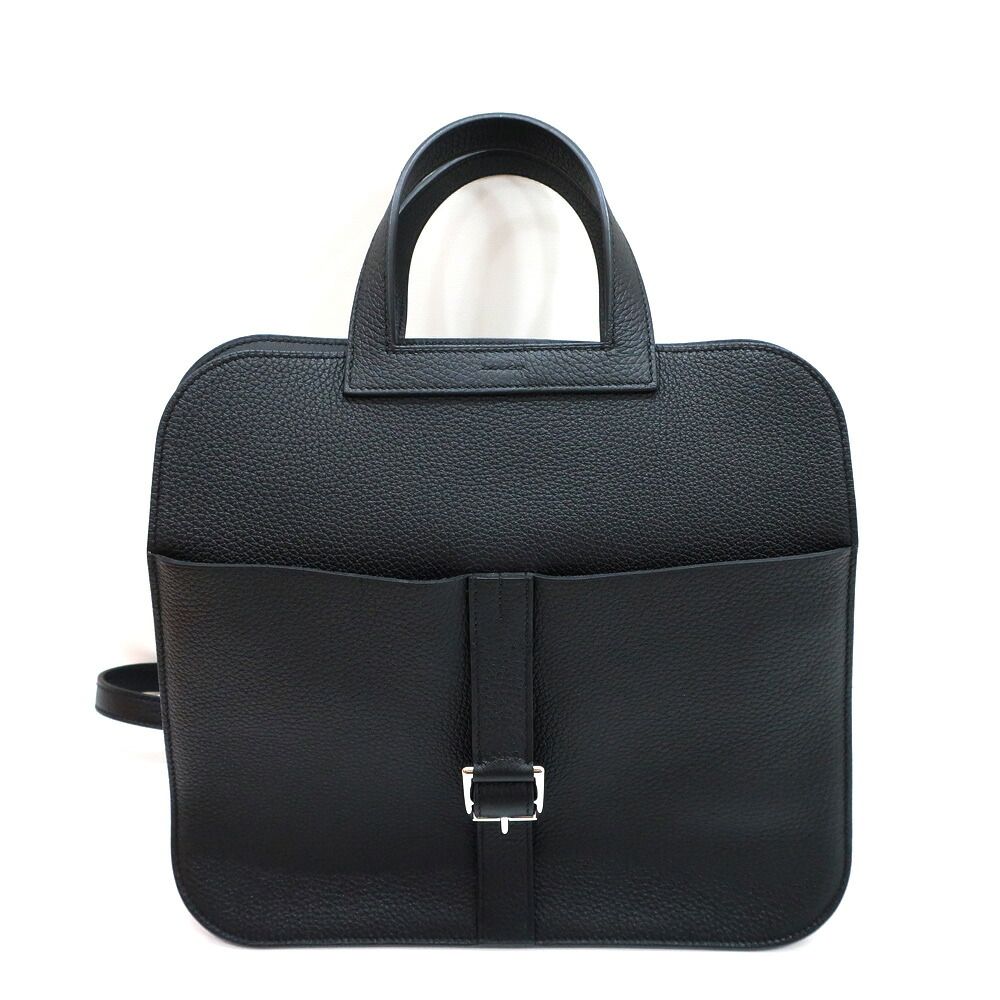 Hermes Heaven Halzan 31 Black Noir Bag Silver — view 3