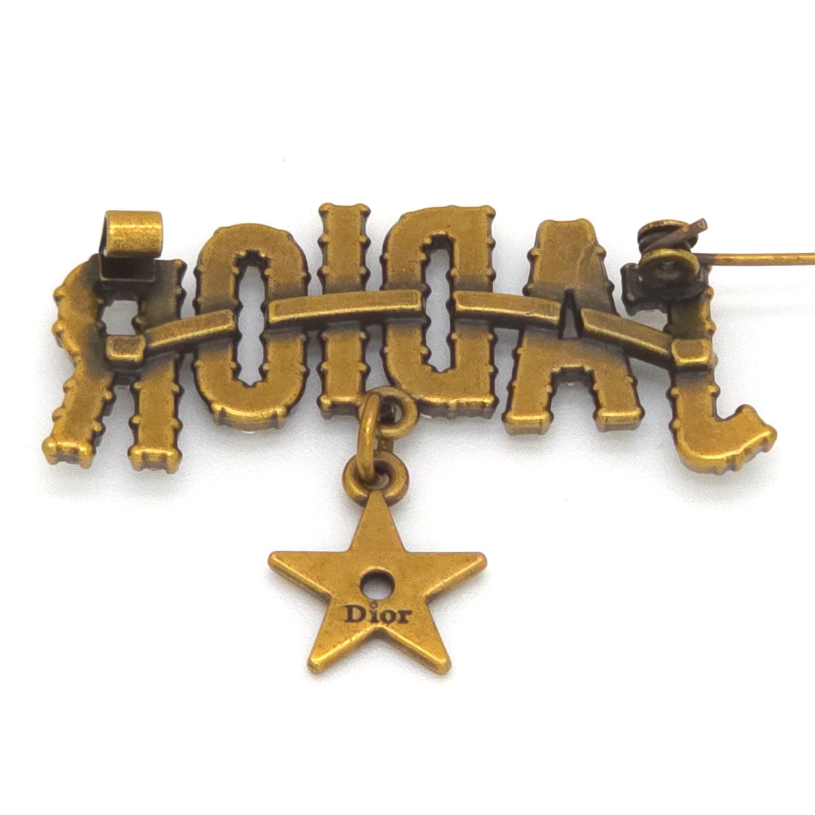 Dior J'adior Brooch 3.8 Pin Logo Crystal Gold — view 5