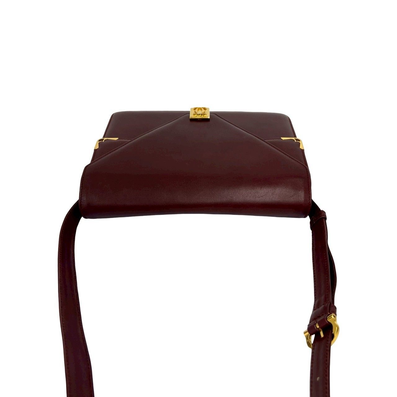 Cartier Must Line Leather Shoulder Bag Pochette Crossbody Wine Red Bordeaux — view 4