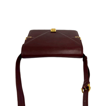 Cartier Must Line Leather Shoulder Bag Pochette Crossbody Wine Red Bordeaux — view 4