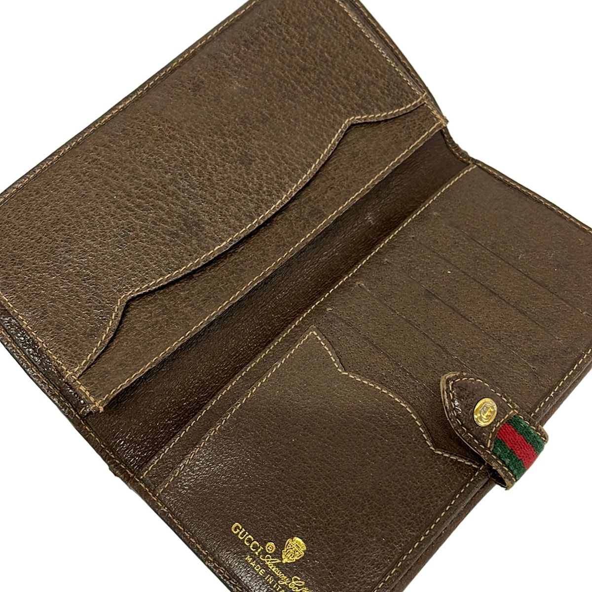 Gucci Wallet Collection GG Plus Supreme Sherry Beige Dark Brown Leather — view 3
