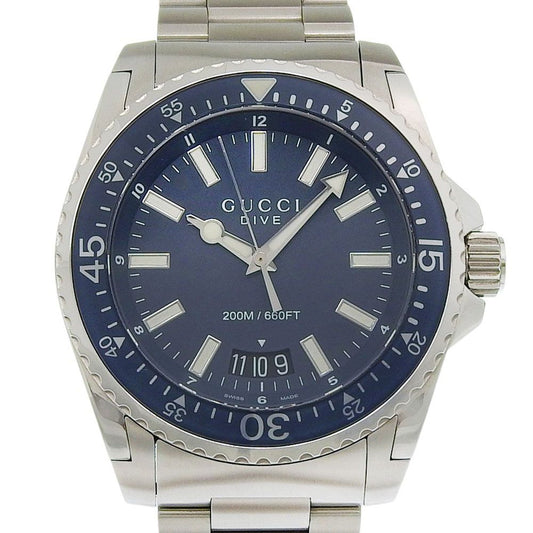 Gucci Dive 136.2 Stainless Steel Quartz Analog Display Navy Dial Watch
